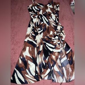 Rebdolls Black and White One Shoulder Maxi Sundress